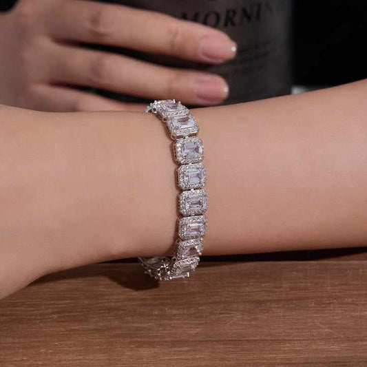 Classic Square Tennis Chain Bracelet for Women