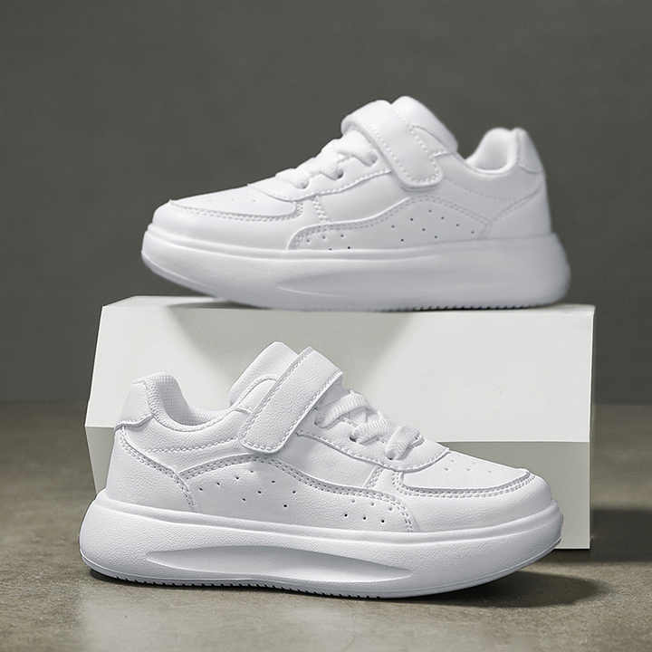 أحذية أطفال للربيع أحذية رياضية بيضاء جديدة من . Spring Children's Shoes New White Leather