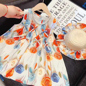Sundress Send Hat Hot Sale -فستان أطفال للبنات