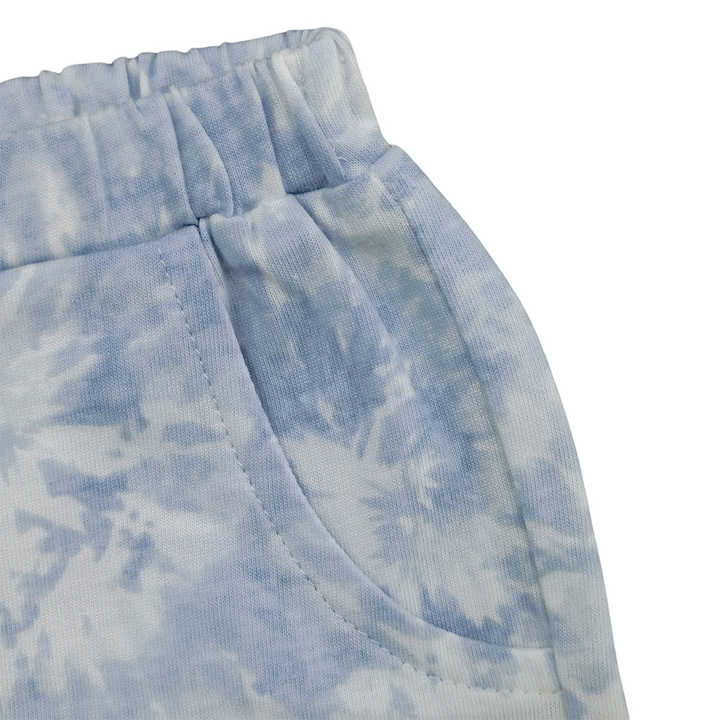 Custom Summer Toddler Soft Homewear Set with Faux Tie Dye Print for Girls