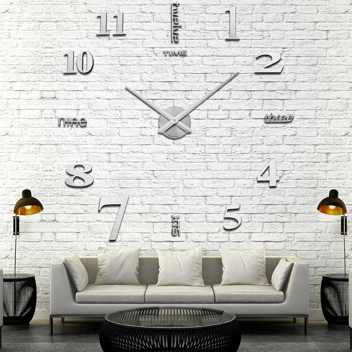 Modern Frameless Large Home Wall Clock
