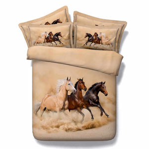3d الحيوان الخيول مطبوعة 3d طقم سرير . pcs 3d Animal Horses Printed 3d Bedding Set, Duvet