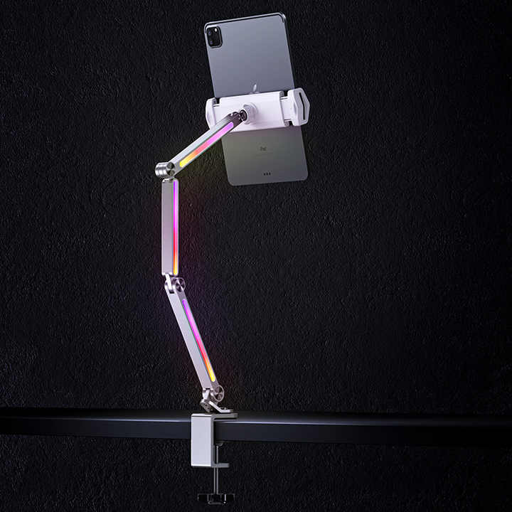 Aluminum Long Arm Desktop Mount Holder Clamp-On