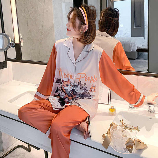 بيجامة نوم نسائية كم طويل