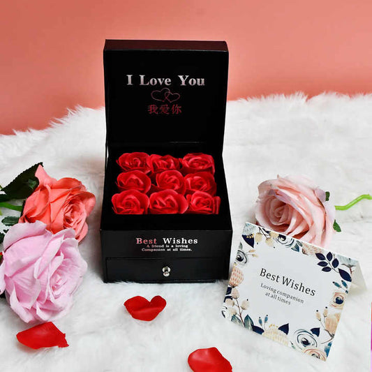 عيد الحب 9 الورود الاصطناعية إلى الأبد مع قلادة. Valentine's Day 9 Forever Artificial