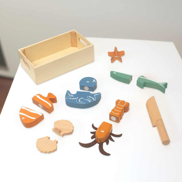 لعبة ألغاز صيد السمك الخشبية للأطفال Wooden Fishing Puzzle Game for Kids