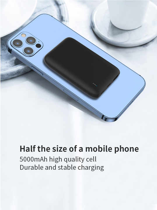 Magnetic portable battery.