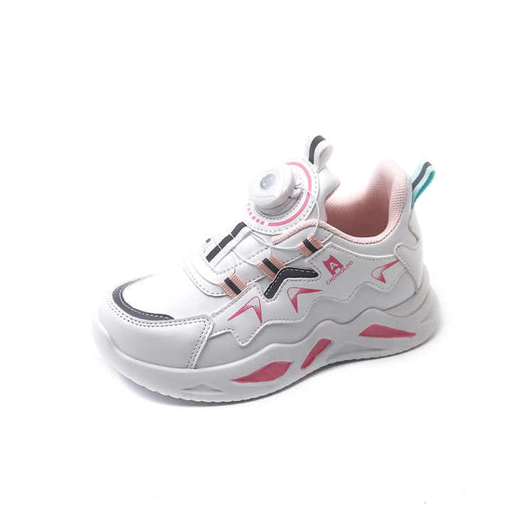 أ . حذية رياضية جلدية عالية الجودة للأطفال مقاومة . High Quality Children's Leather Waterproof Sneakers Big