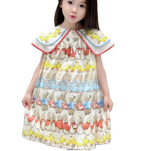Style Summer Cute Dress for Baby-فستان جديد عالي الجودة من القطن والساتان