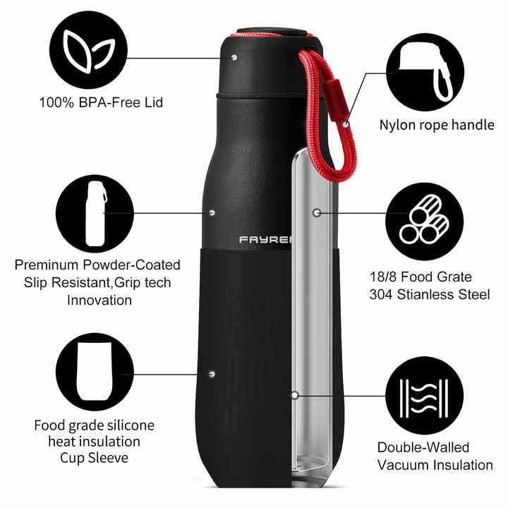 Bottles Stainless Steel Insulated with Nylon Rope - High Quality Firen Water Bottles