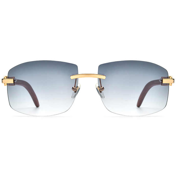 Sunglasses Men's and Women's Nylon Lens Glasses- نظارات شمسية من الخشب الأحمر المعدني