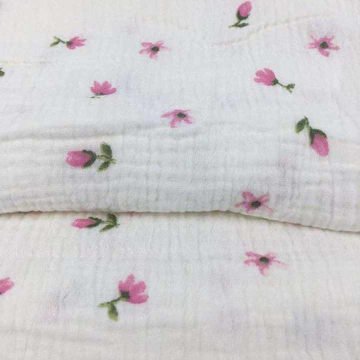 Flora Printed Fabric for Ladies' Dresses & Skirts A famous French cotton fabric with two layers of gauze