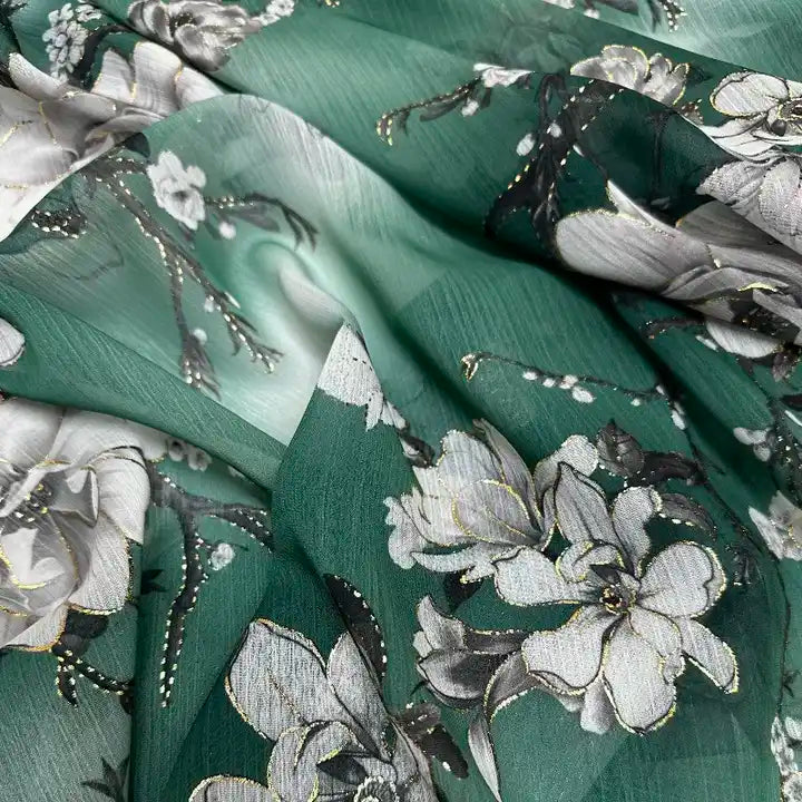 Dresses and Clothing قماش شيفون مطبوع عليه زهور
