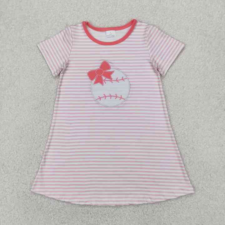 Length Summer One Piece Clothes- فستان أطفال بناتي بأكمام قصيرة