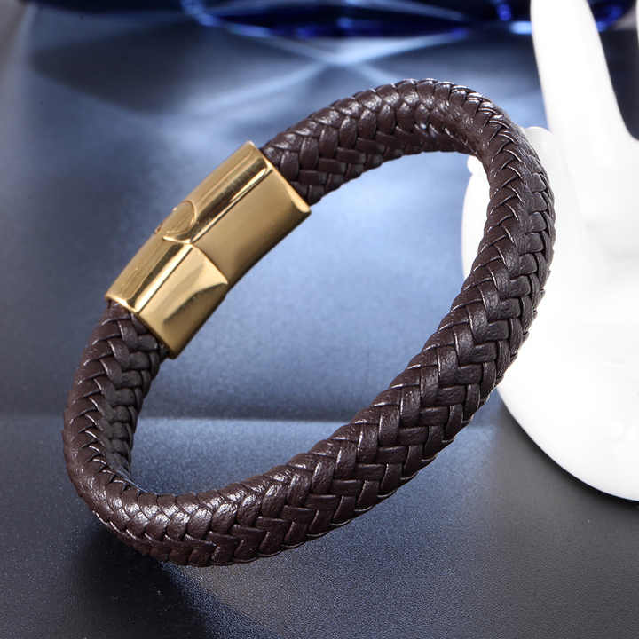 Luxury Men's Braided Woven Faux Leather Bracelets