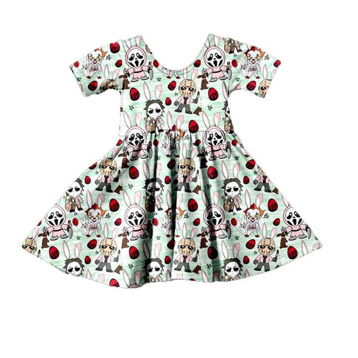 Baby Girl Summer Short Sleeve Dress-فستان صيفي قصير