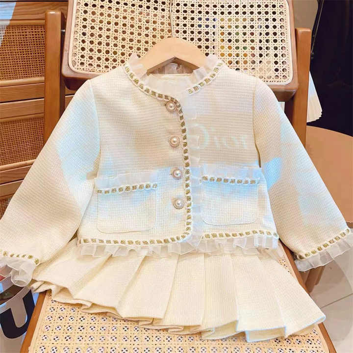 Beautiful Baby Girl 2 Pieces Outfit Set-مجموعة ملابس جديدة للبنات