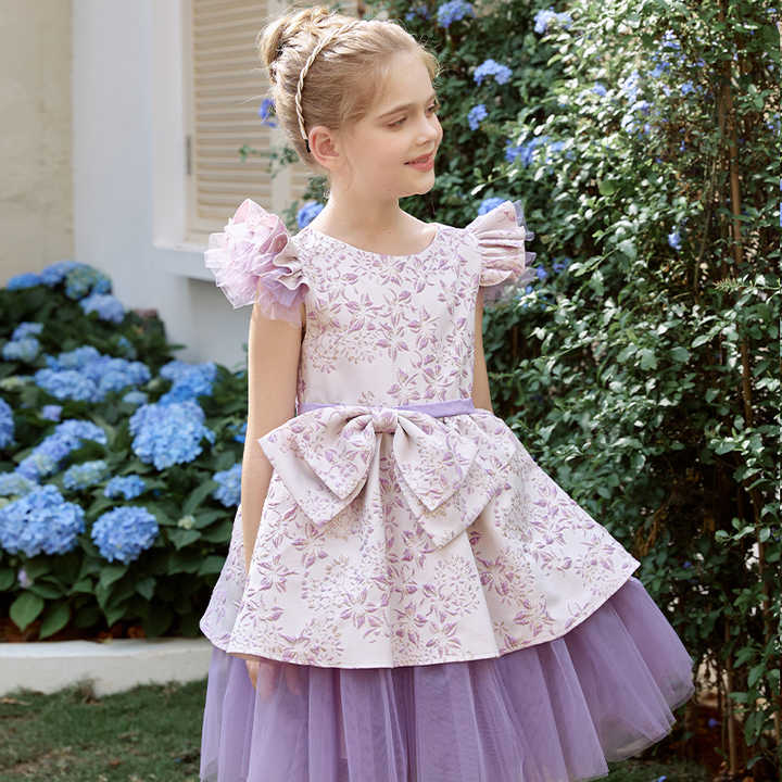 Children's Clothing Ball Gown for Kids-فستان أميرة صيفي بنفسجي