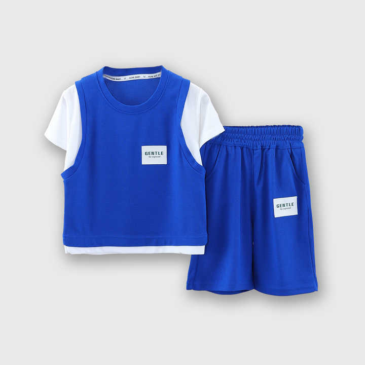 Boys' Shorts and T-Shirt Set, Summer Loose Plus Size