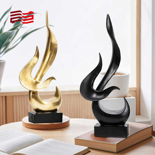 لهب تمثال مجردة ديكورات غرفة المعيشة التصميم الحديث ديكور المنزل الجدول الرف الحلي الراتنج الحرف