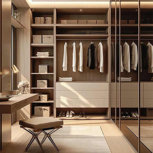 bed and wardrobe