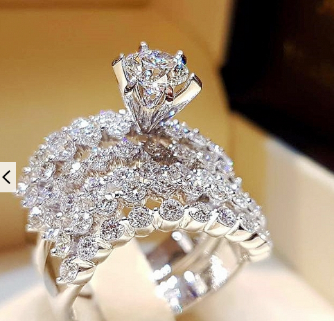 Luxury Wedding Rings Set - Fashion Jewelry