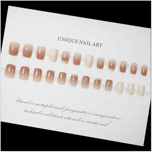 Press on Nails Faux Ongle Court Natural-Artificial Artificial Nails