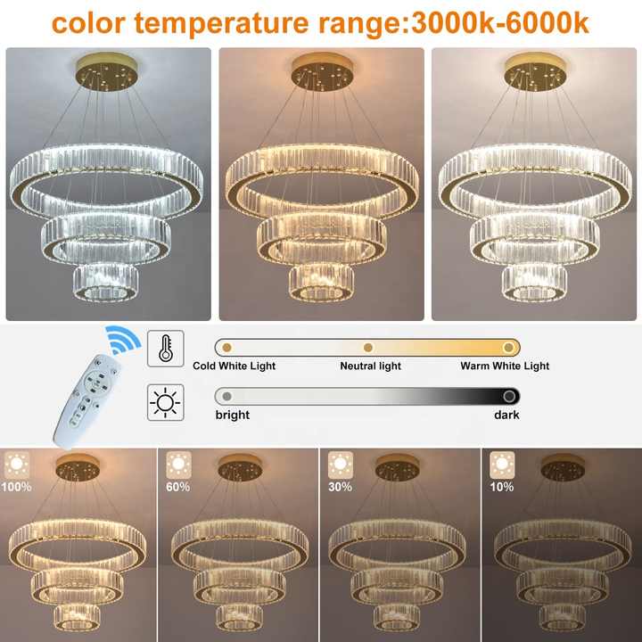 High-end crystal ring lamp
