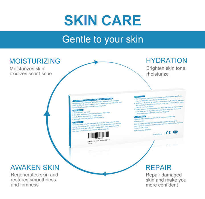 Silicone strip for removing acne scars,