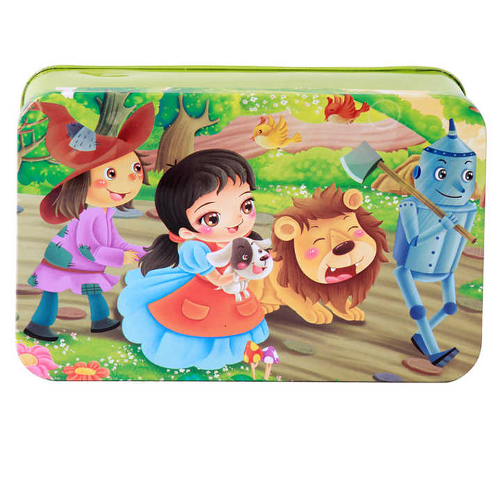 200 قطعة الطفل الكرتون لغز الحديد صندوق . 200 Pieces Child Cartoon Puzzle Iron Wooden Box