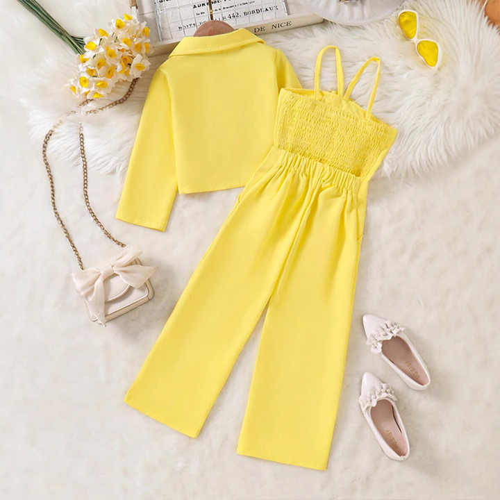 ملابس أطفال صفراء للفتيات من سن 4-7 سنوات Yellow Children's Clothing for Girls Age 4-7 Years