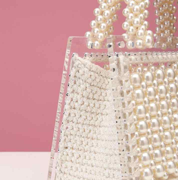 Luxury Pearl Handbag with Transparent Design