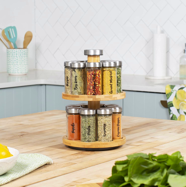 Wooden countertop kitchen organizer . منظم مطبخ خشبي يوضع على الطاولة