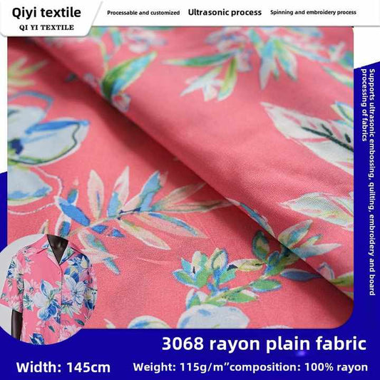 Factory Direct Sale Rayon Red and Blue-Cotton Silk Fabric