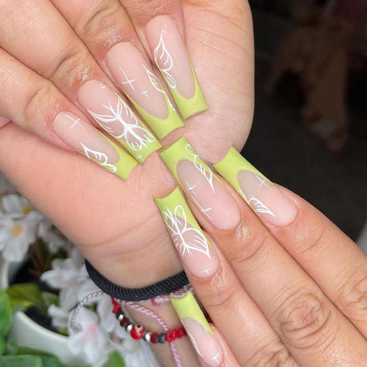 Diamond Pink Leopard Print Long Coffin Nails