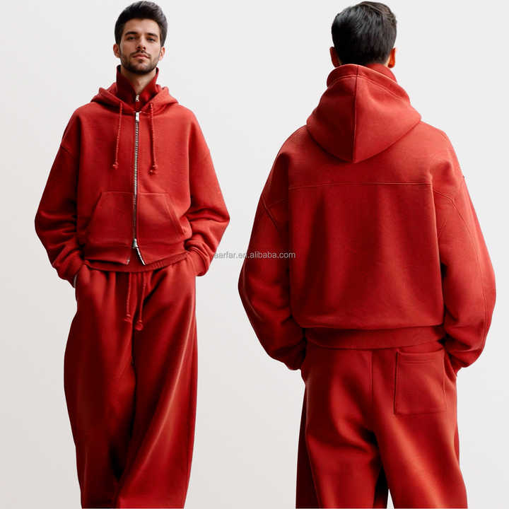 Blank Men's Zipper-up Sweatshirt Set .. سويت شيرت رجالي سادة بسحاب
