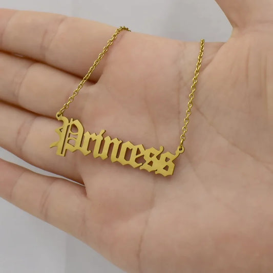 Kids Accessories Women's Gold Stainless Steel Name Necklace