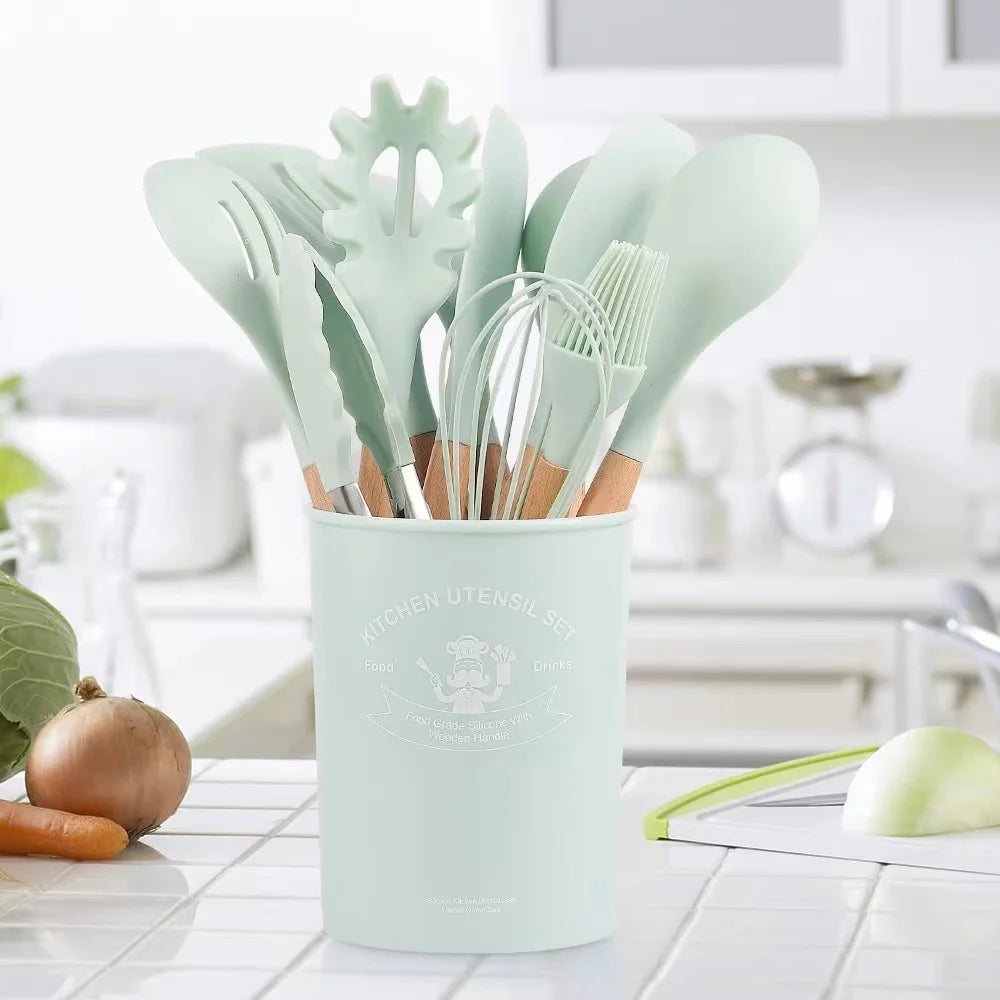 مجموعة أدوات مطبخ سيليكون مقاومة للحرارة-Silicone kitchen utensil set