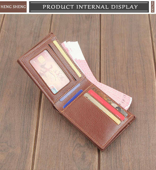 Wholesale Stylish PU Leather Wallet Men Simple Casual Short Small Wallet Clutch Male Purse