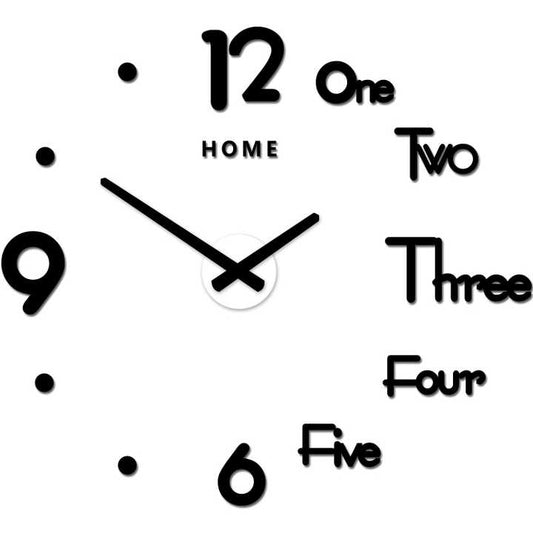 ساعة حائط ثلاثية الأبعاد بدون إطار كبيرة من . DIY Large Frameless Acrylic 3D Wall Clock Modern Design