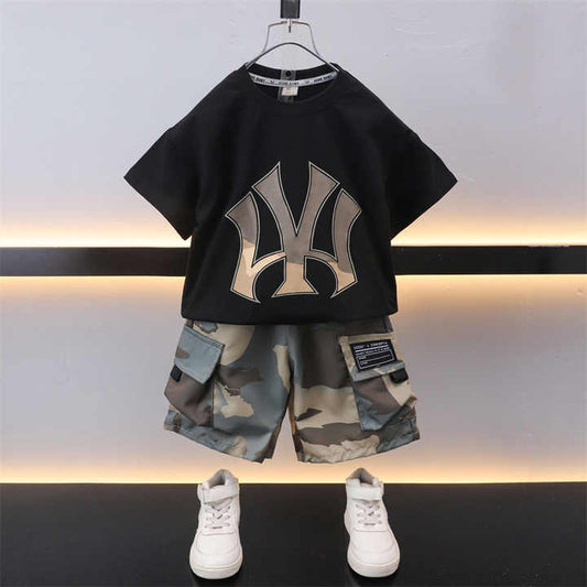 شورت اولاد كاجوال صيفي من قطعتين