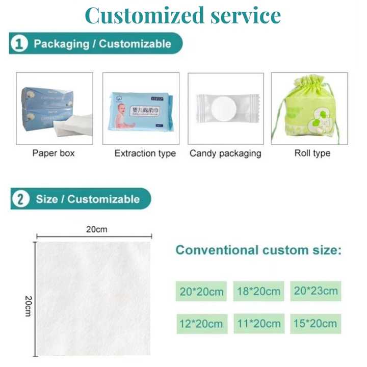 OEM Large Size 20*20cm Disposable-مناديل قطنية للاستخدام