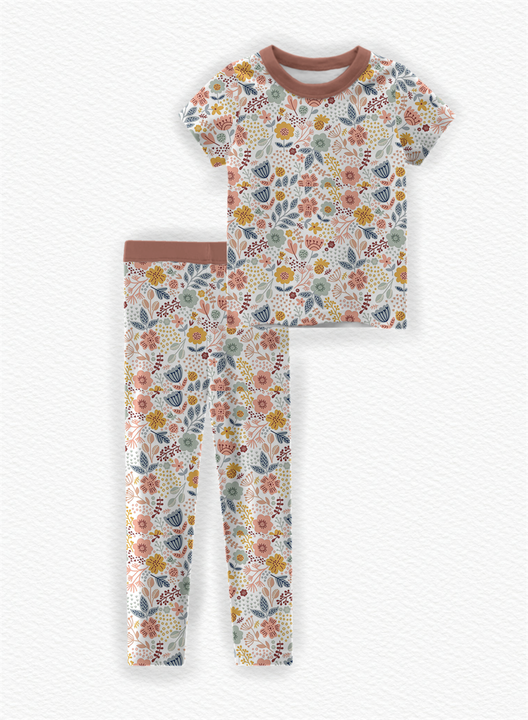 Top Quality Factory Bamboo Pajama Set for Kids Girls Boys Short Sleeve and Pants Soft Breathable Pajamas Custom Print