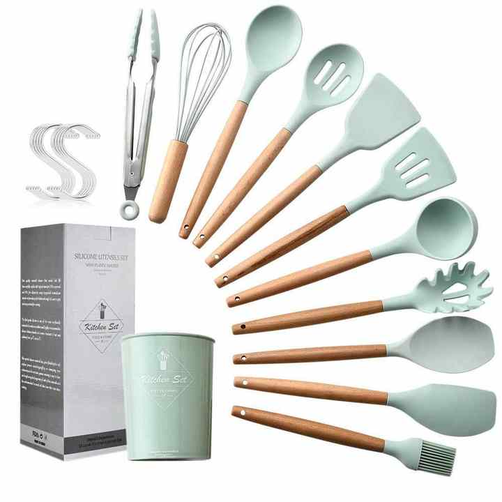 مجموعة أدوات مطبخ للطهي من السيليكون - Silicone Kitchen Cooking Utensil Set