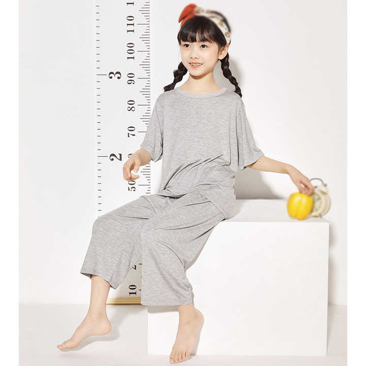 ملابس نوم للأطفال بنصف كم موديل مخصص طقم ملابس منزلية للفتياتCustom Model Half Sleeve Kids Sleepwear Girls Homewear Set