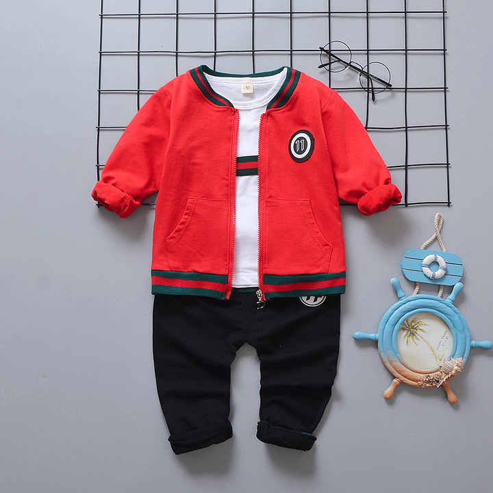 Top Selling Kids Brand Name Clothing Set Zip Up Sports