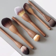 Peach Walnut Wooden Handle Makeup Brush Sets Luxury Makeup Brush Sets From Factory