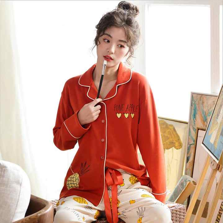 Women's Pajamas Spring Clothes Sleepwear Sets Long Sleeve