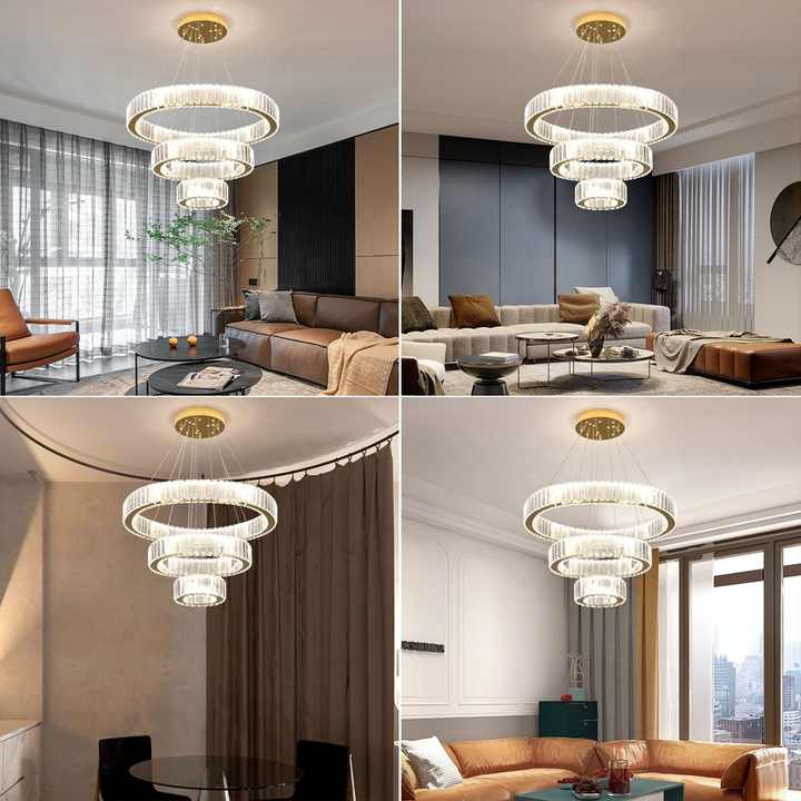High-end crystal ring lamp