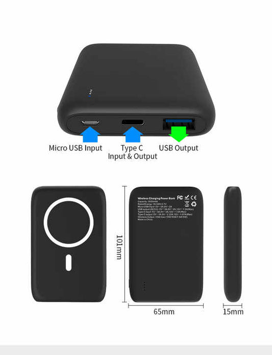 Magnetic portable battery.